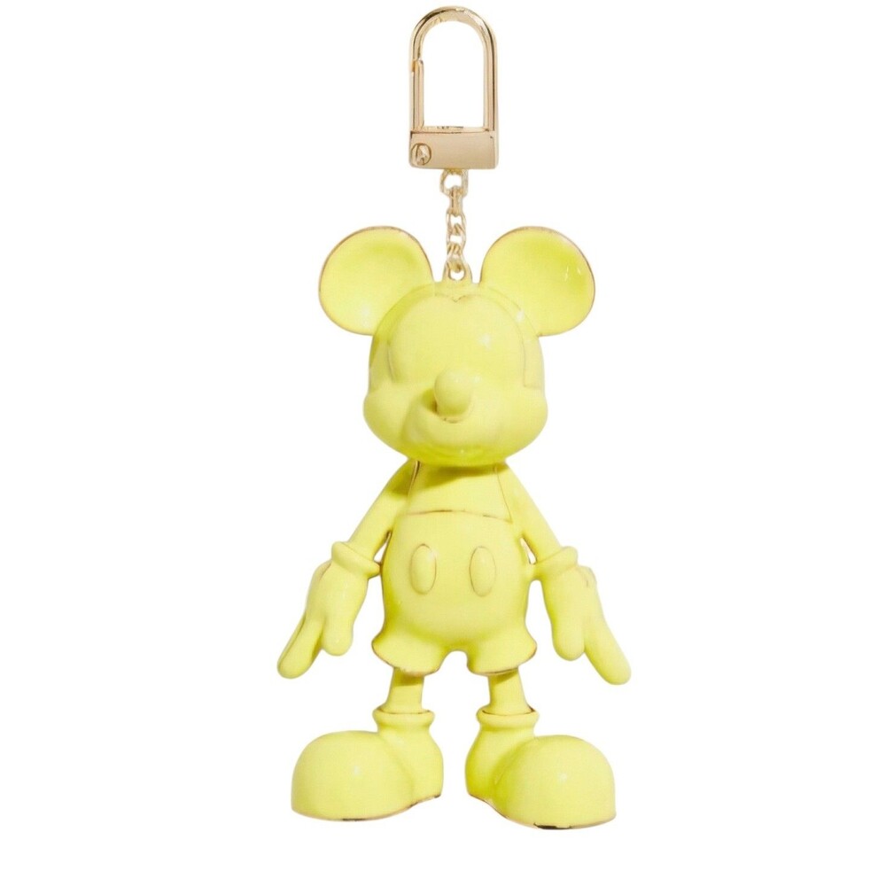New Disney x Baublebar Authentic Solid Yellow Mickey Bag Charm Enamel Keychain